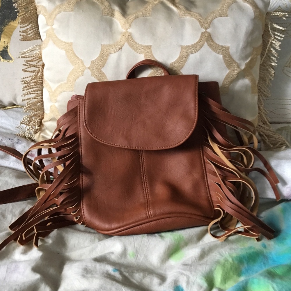 Small vegan leather backpack